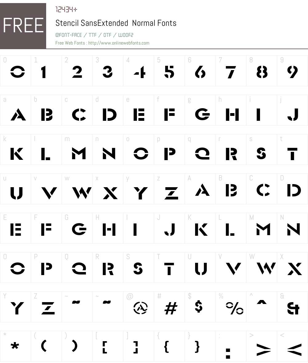 Stencil SansExtended Font Screenshots