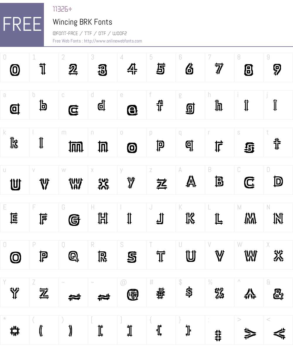 Wincing BRK Font Screenshots