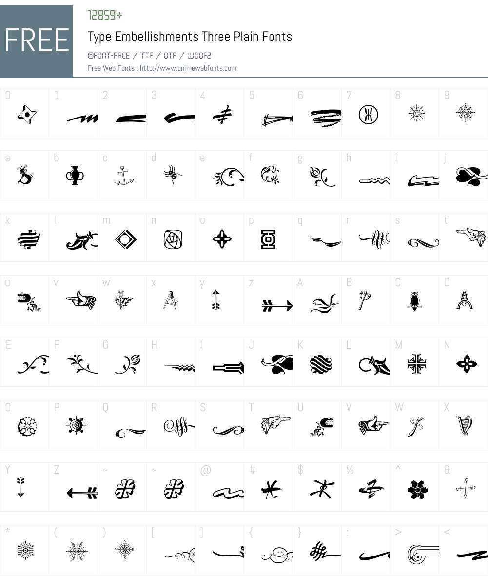 Type Embellishments Three Font Screenshots