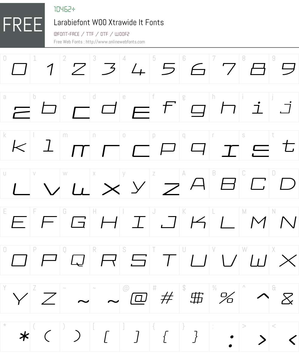 LarabiefontW00-XtrawideIt Font Screenshots