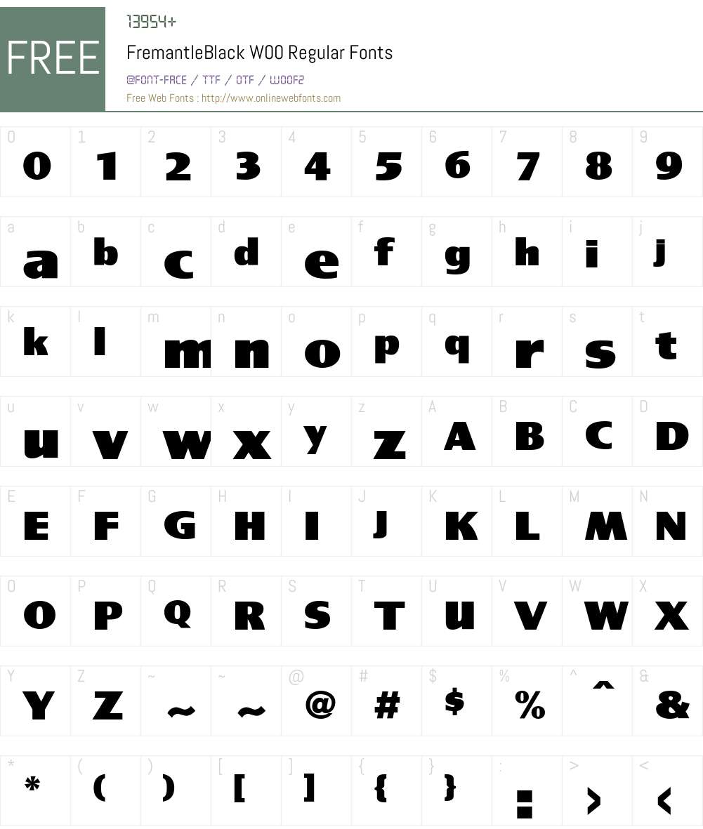 FremantleBlackW00-Regular Font Screenshots