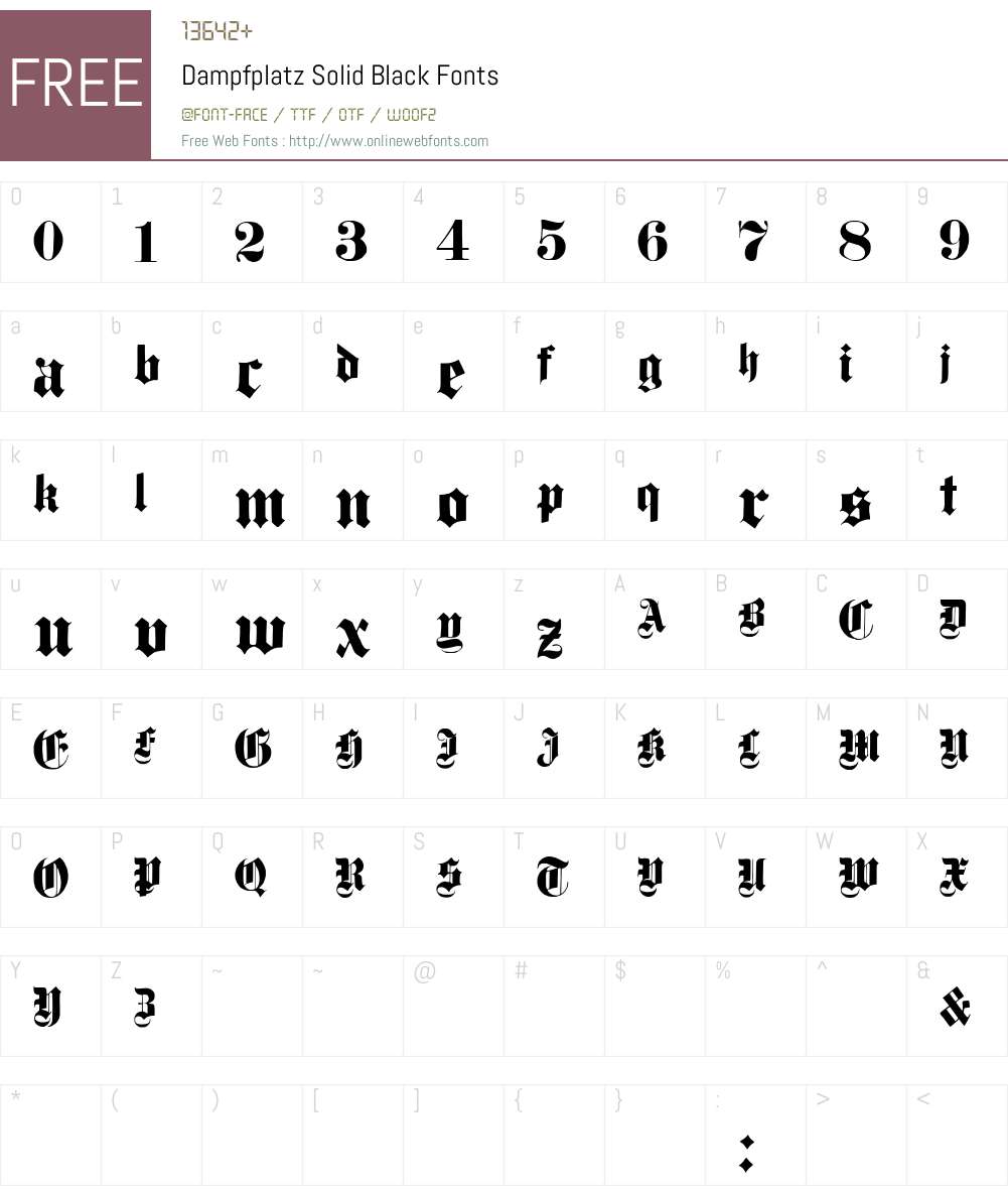 Dampfplatz Solid Font Screenshots