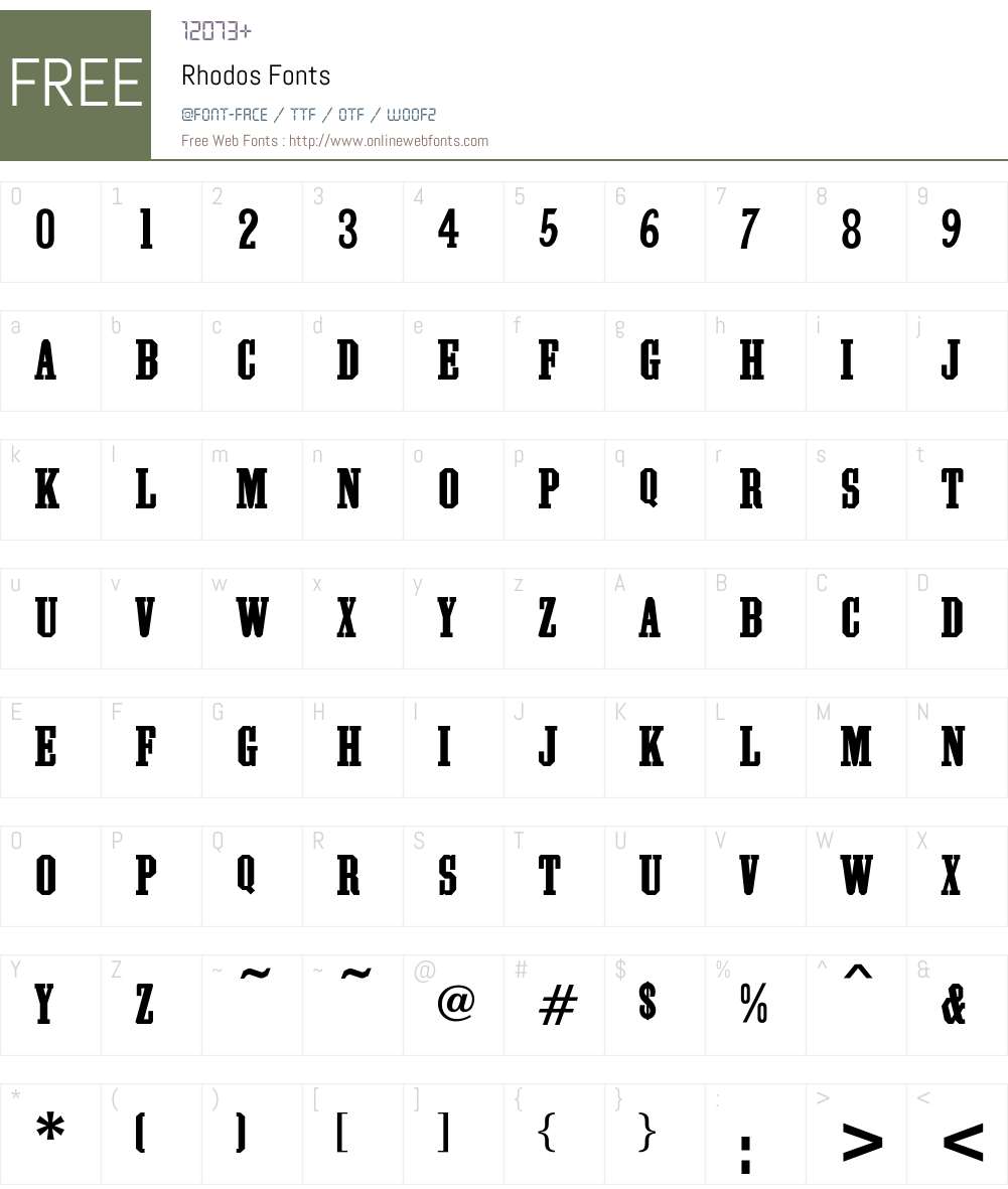 Rhodos Font Screenshots