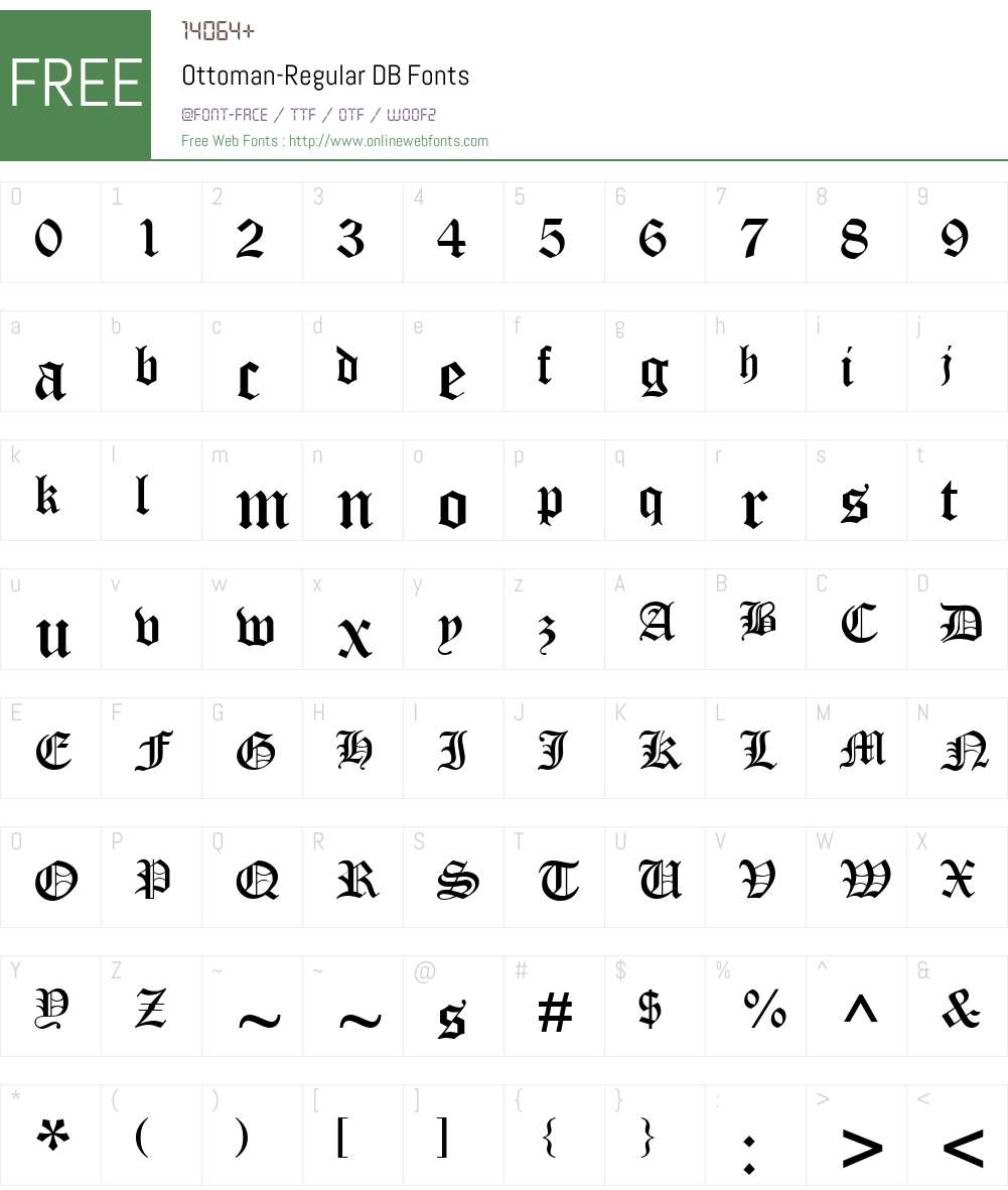 Ottoman DB Font Screenshots
