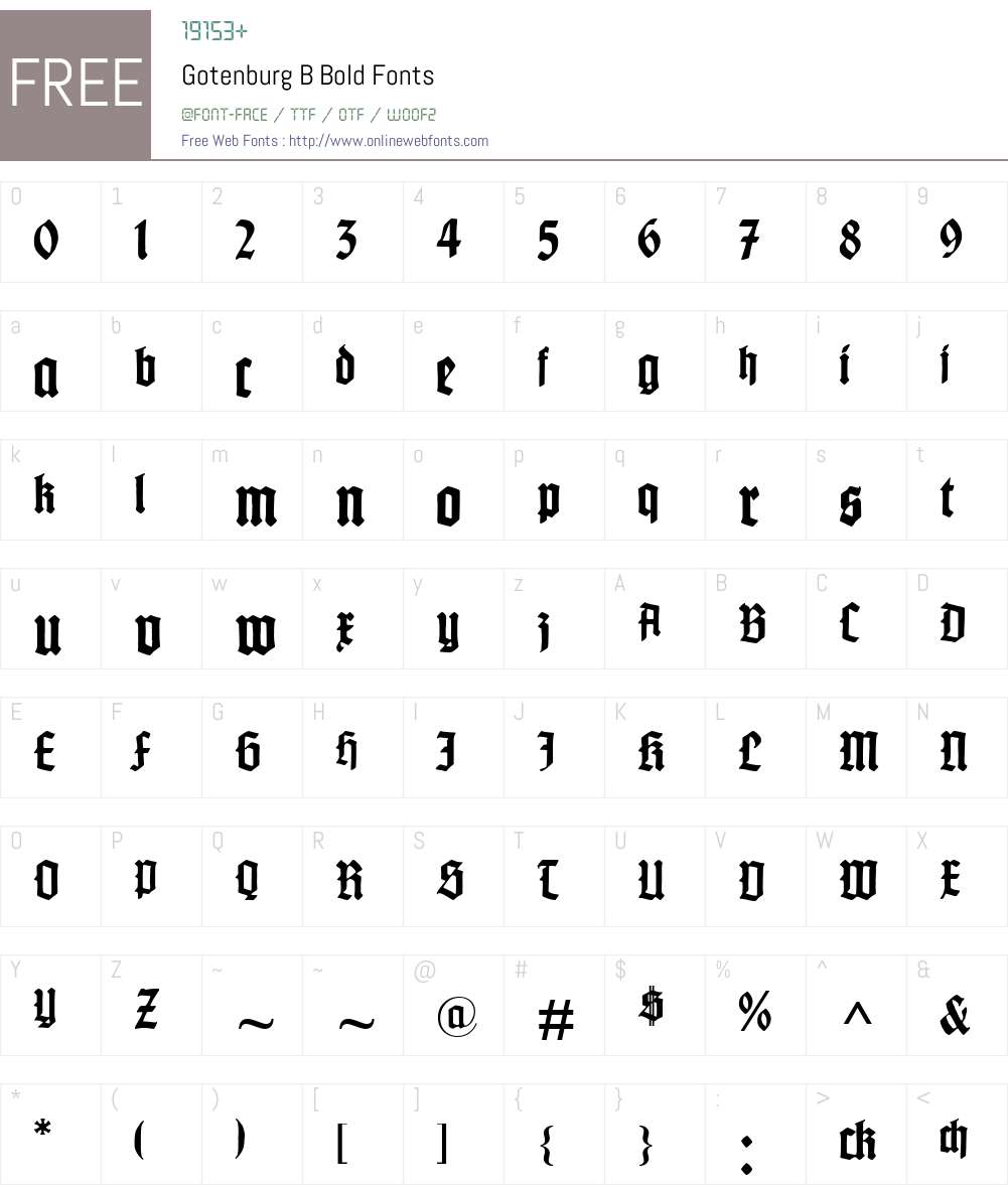 Gotenburg B Font Screenshots