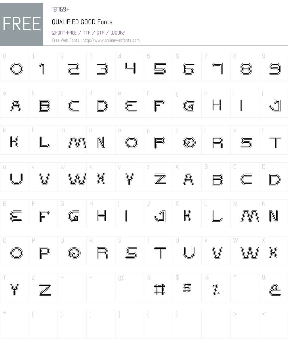 QUALIFIED GOOD Font Screenshots