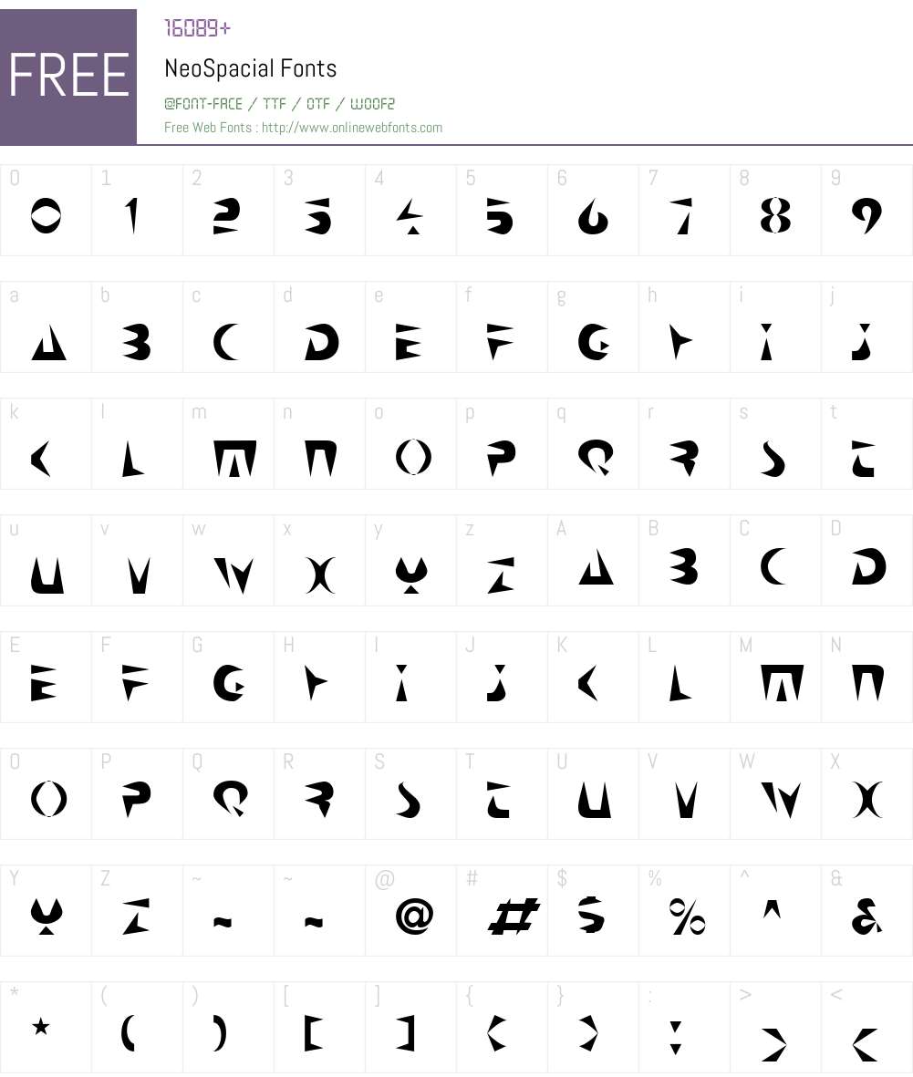 NeoSpacial Font Screenshots