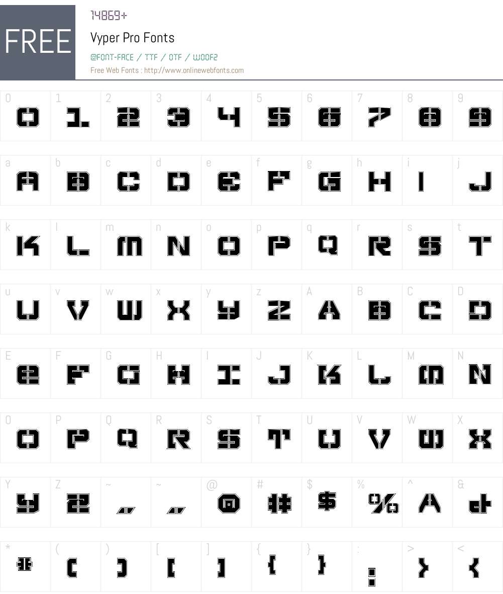 Vyper Pro Font Screenshots