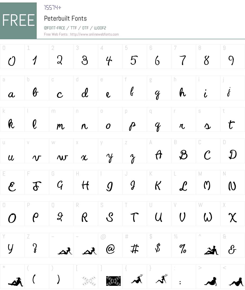 Peterbuilt Font Screenshots