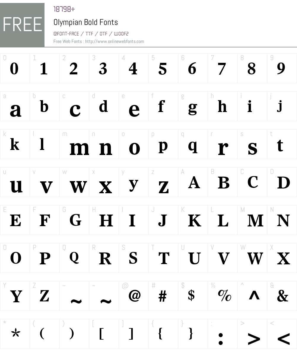 Olympian Font Screenshots