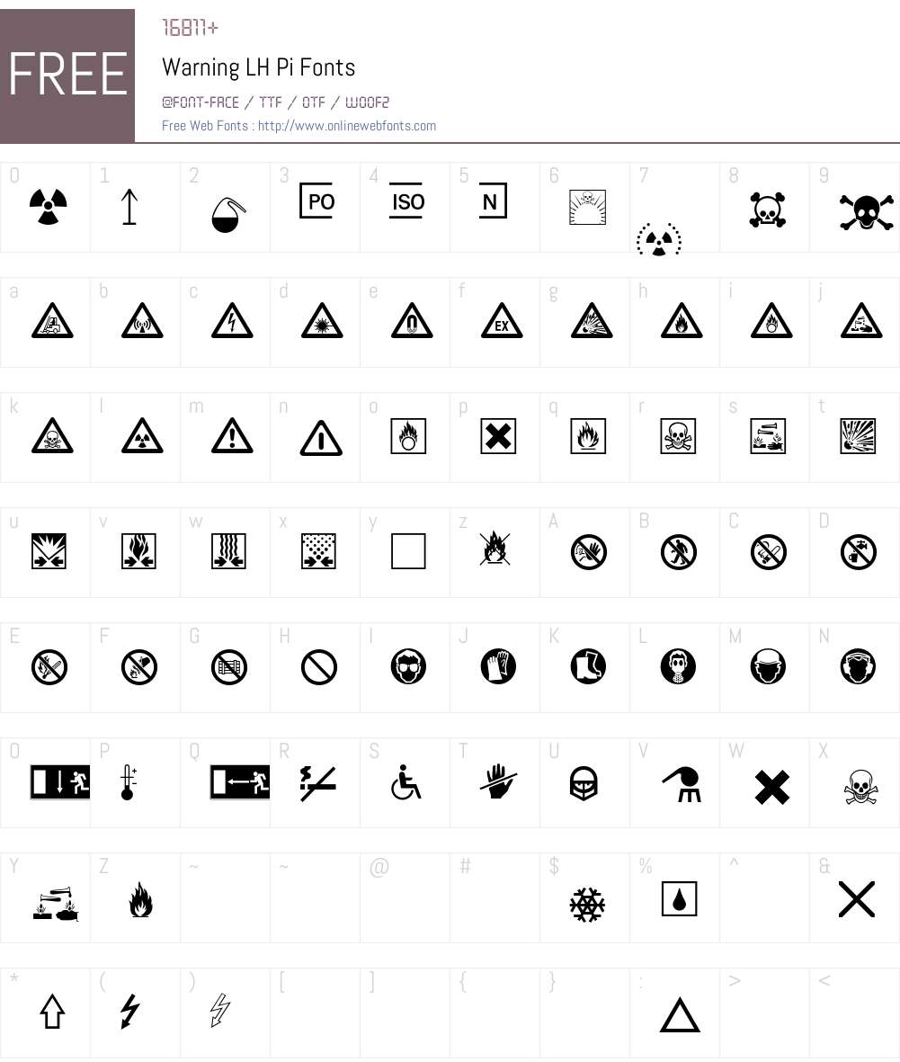 Linotype Warning Pi Font Screenshots