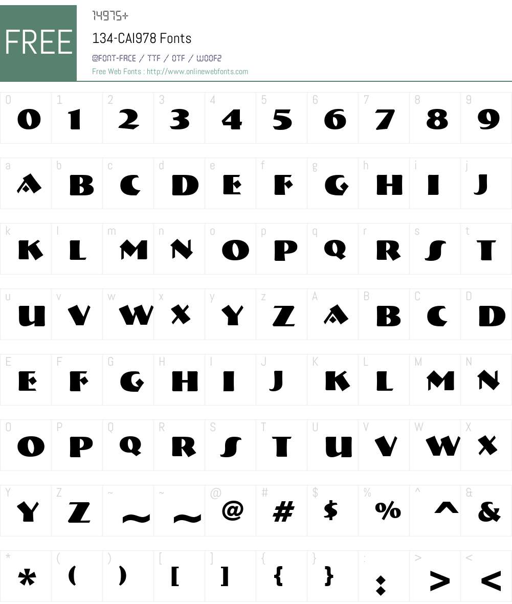 134-CAI978 Font Screenshots