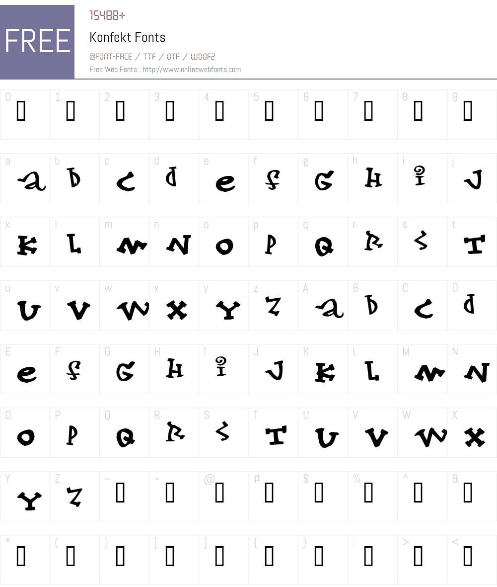 Konfekt Font Screenshots