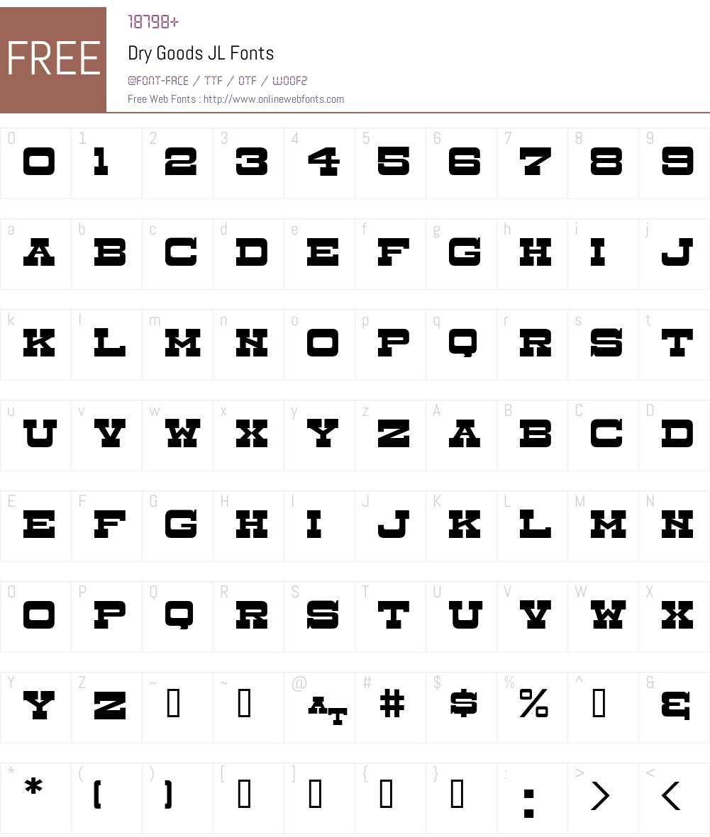 Dry Goods JL Font Screenshots