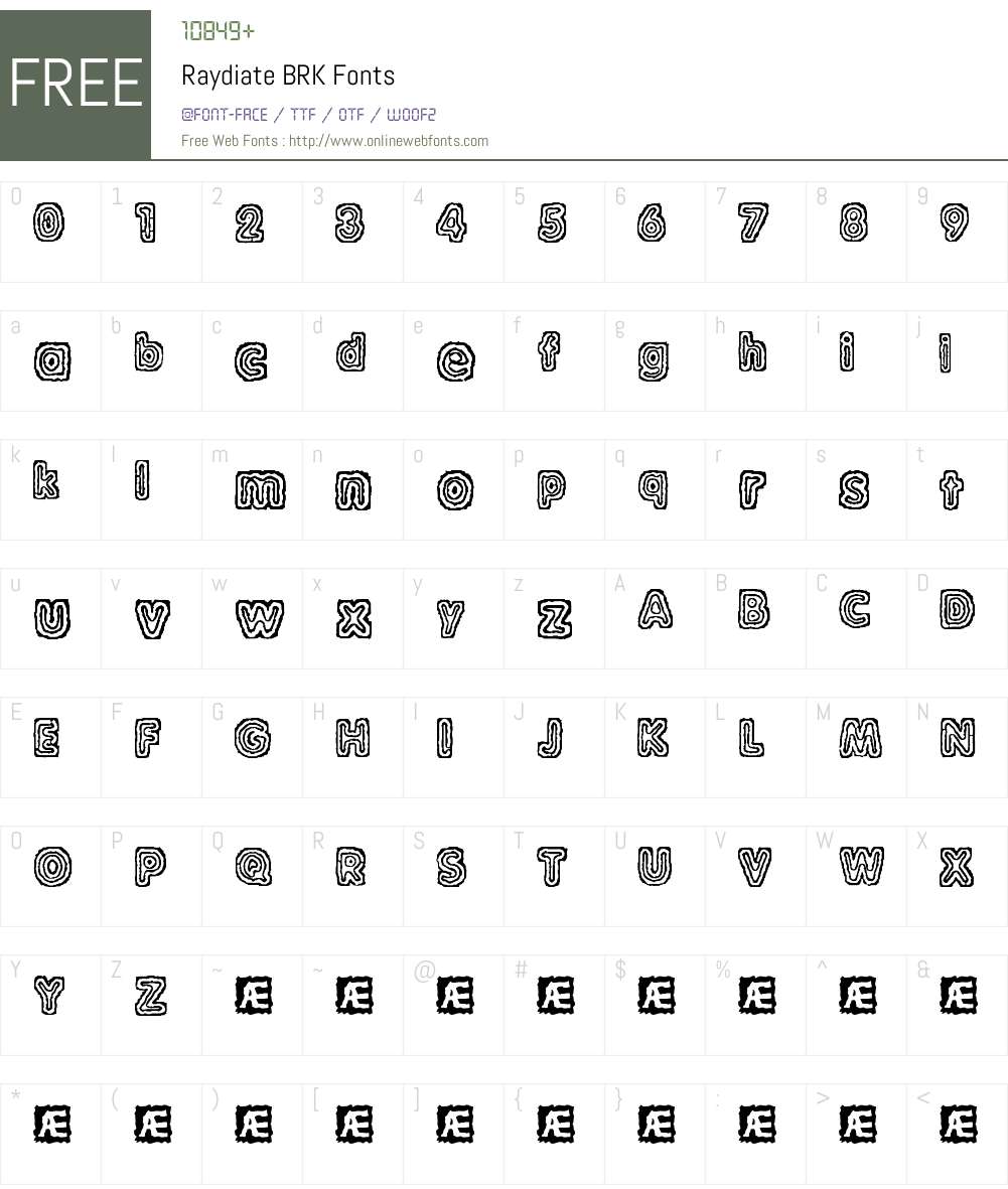 Raydiate BRK Font Screenshots