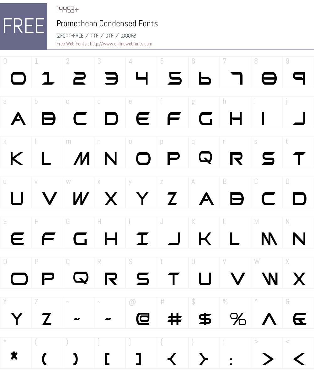 Promethean Condensed Font Screenshots
