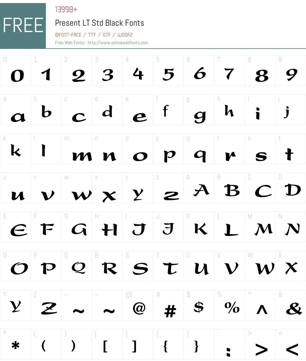 Present LT Std Font Screenshots