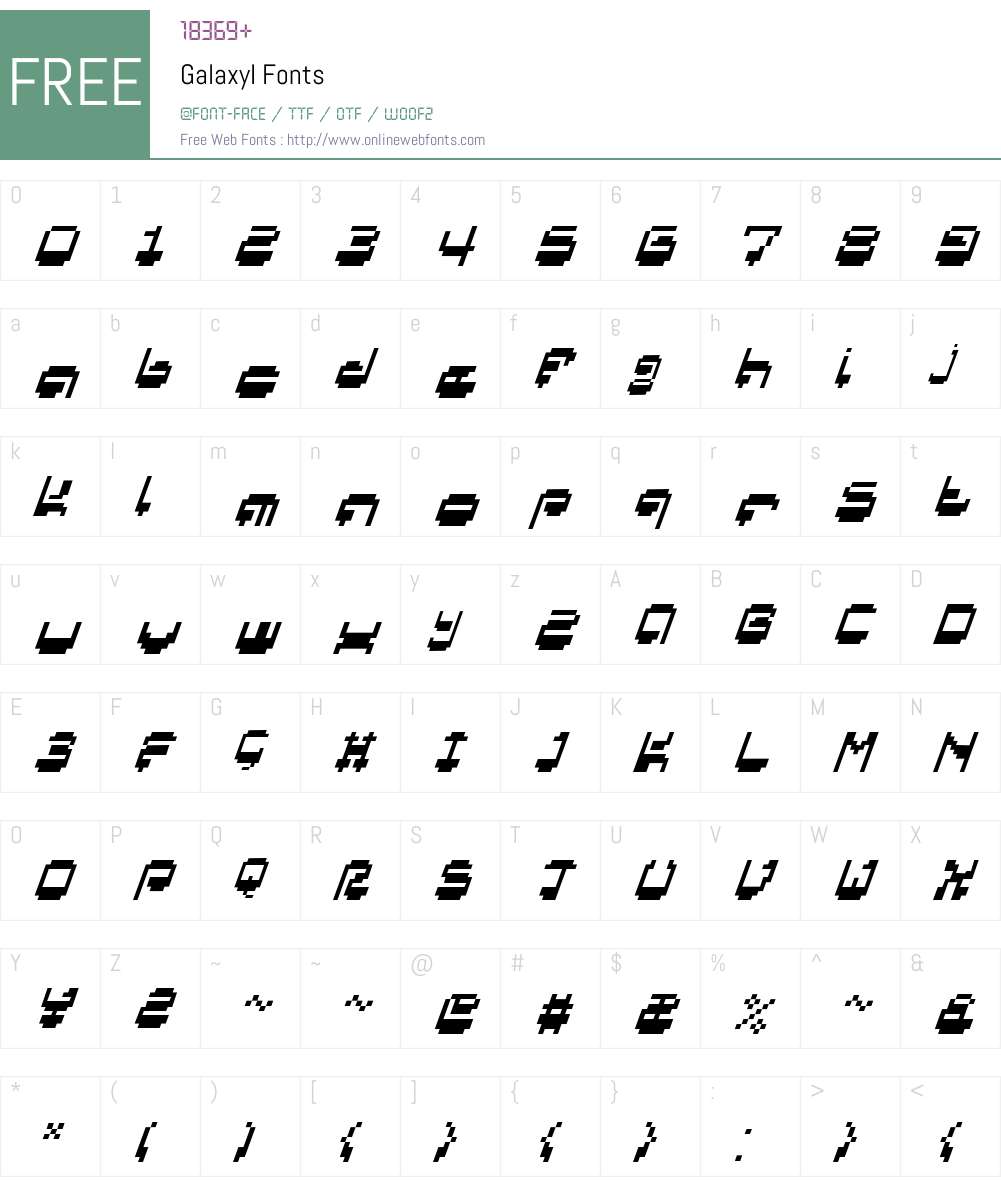 GalaxyI Font Screenshots