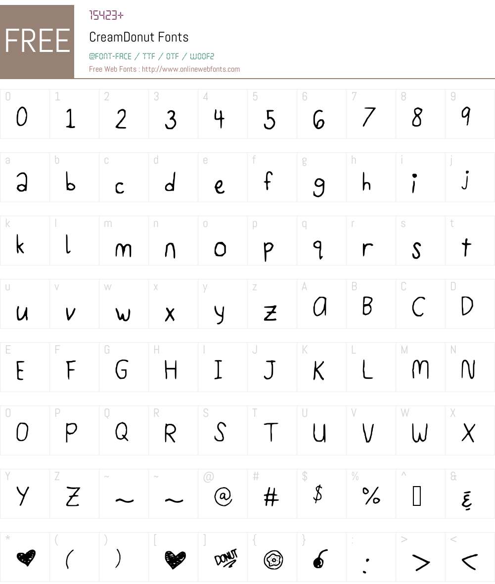 CreamDonut Font Screenshots