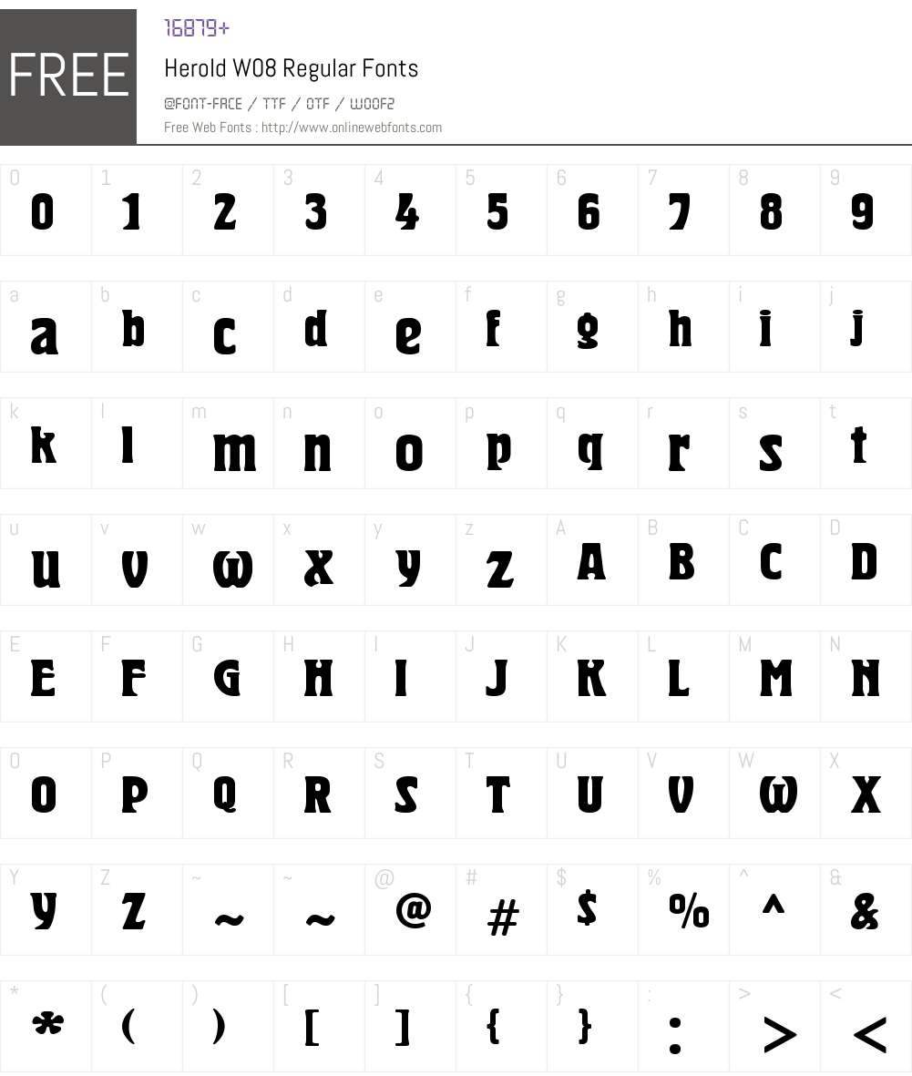 Herold Font Screenshots