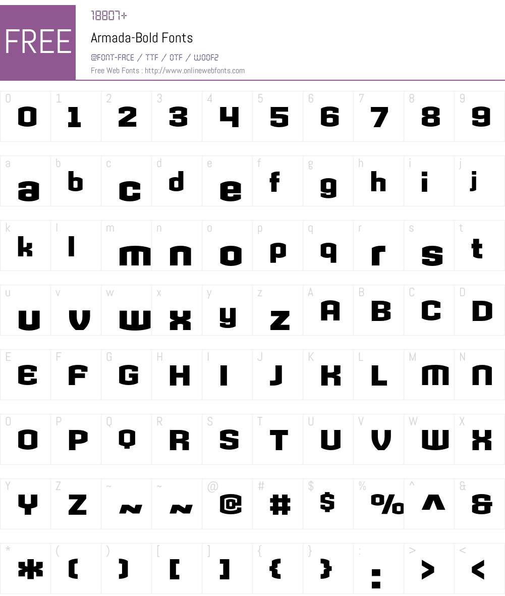 Armada Font Screenshots