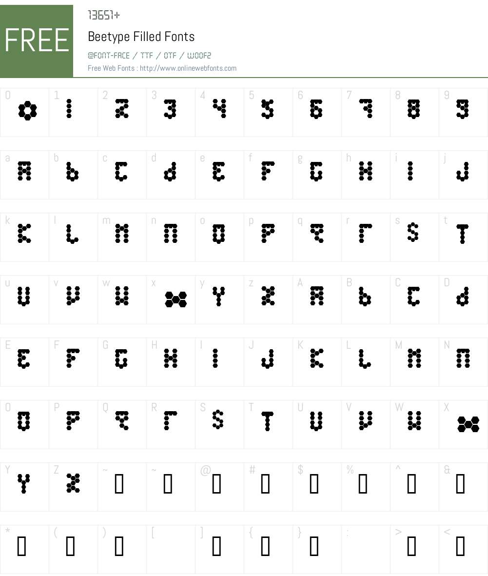 Beetype Filled Font Screenshots