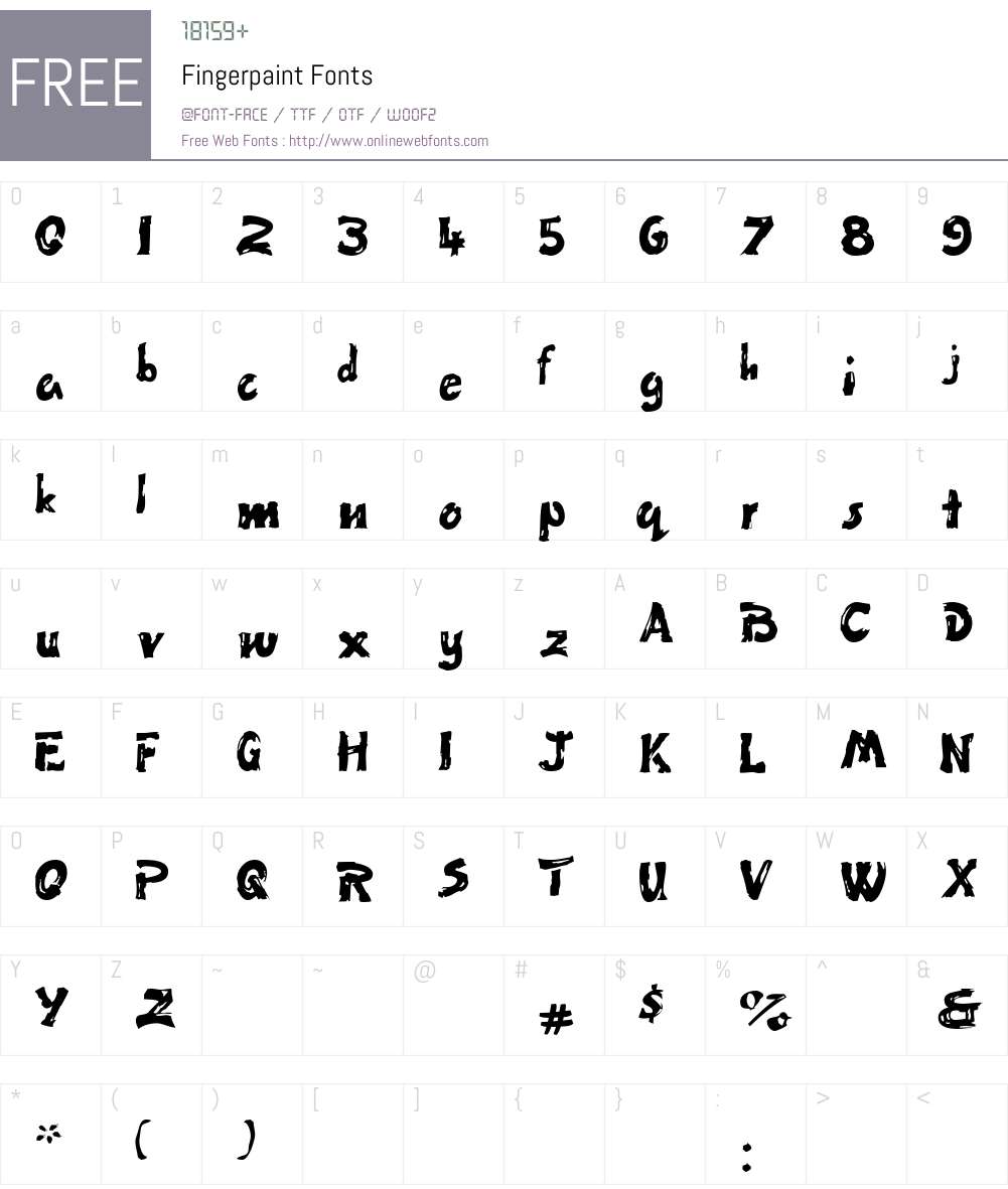 Fingerpaint Font Screenshots
