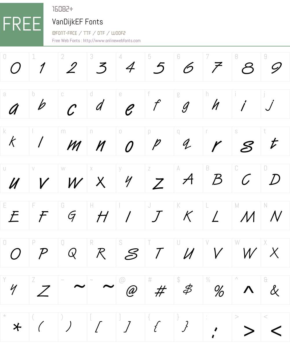 VanDijkEF Font Screenshots