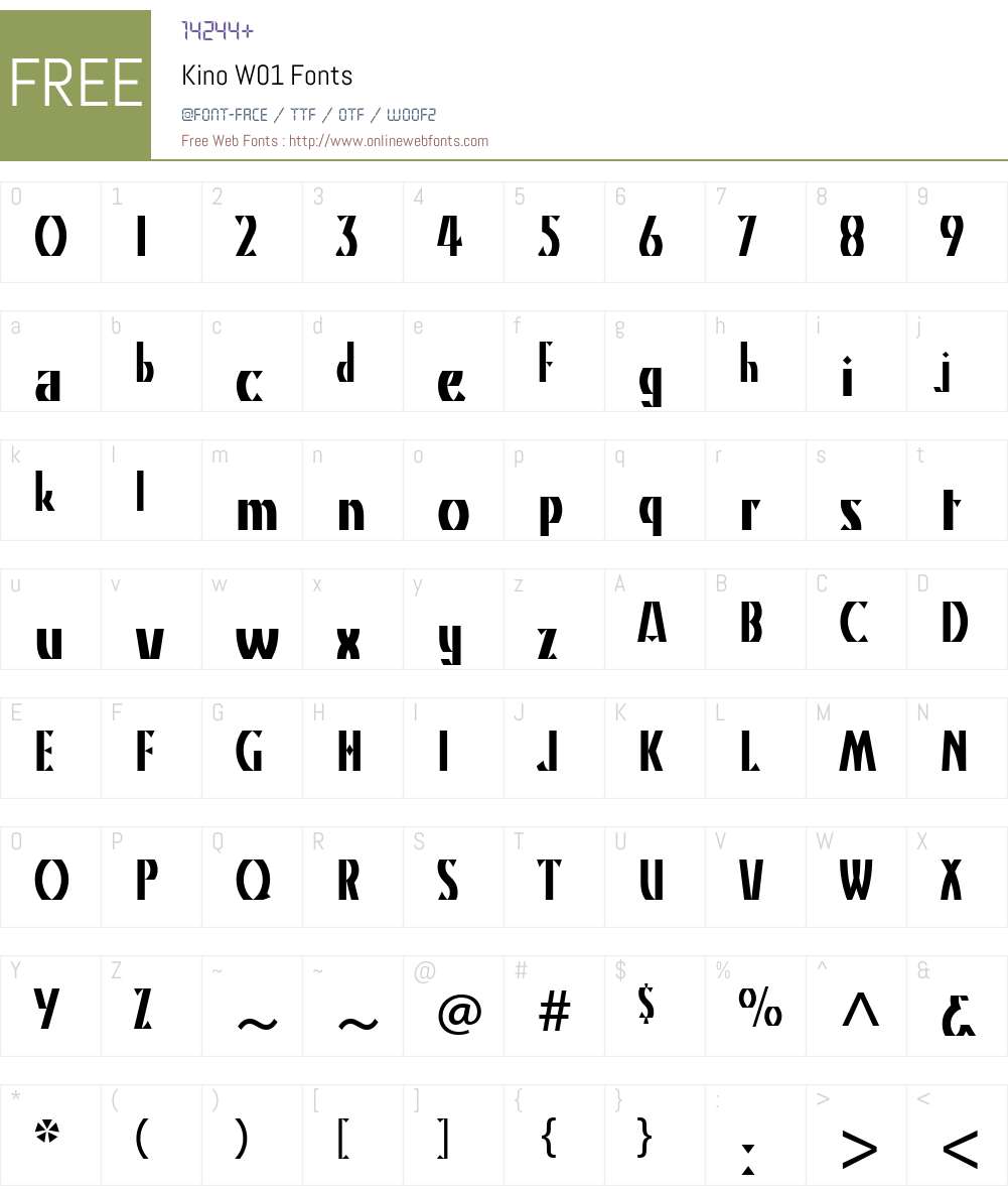 KinoW01 Font Screenshots