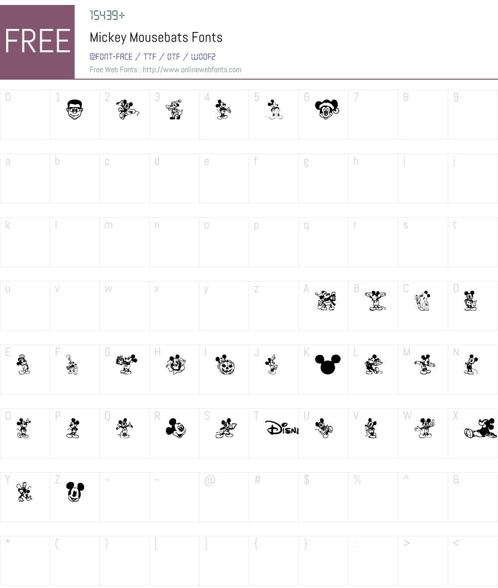 Mickey Mousebats Font Screenshots