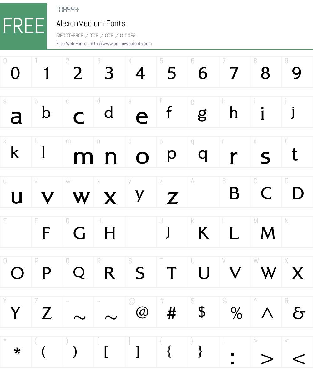 AlexonMedium Font Screenshots