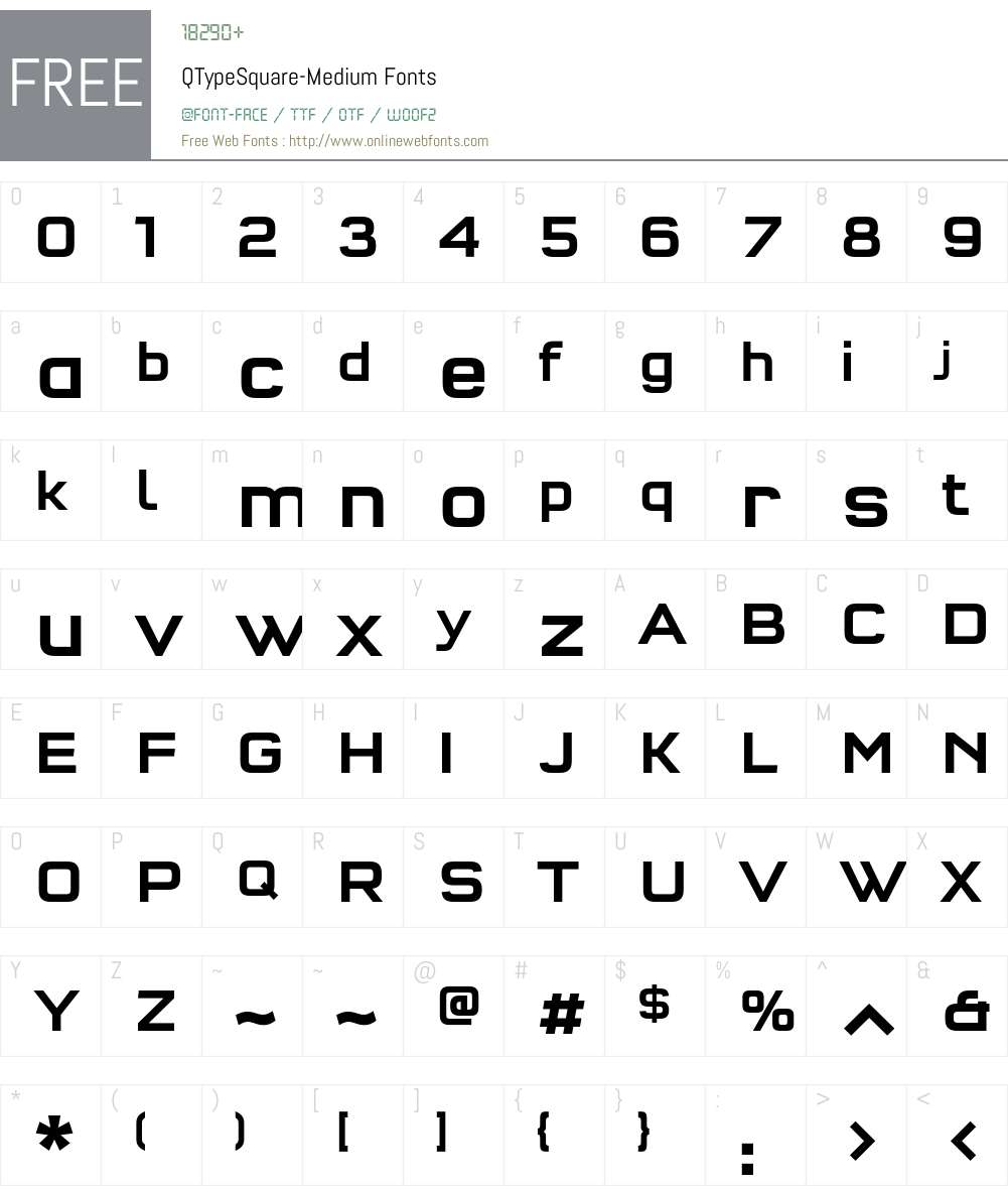 QTypeSquare-Medium Font Screenshots