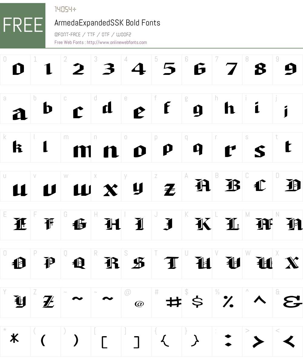 ArmedaExpandedSSK Font Screenshots