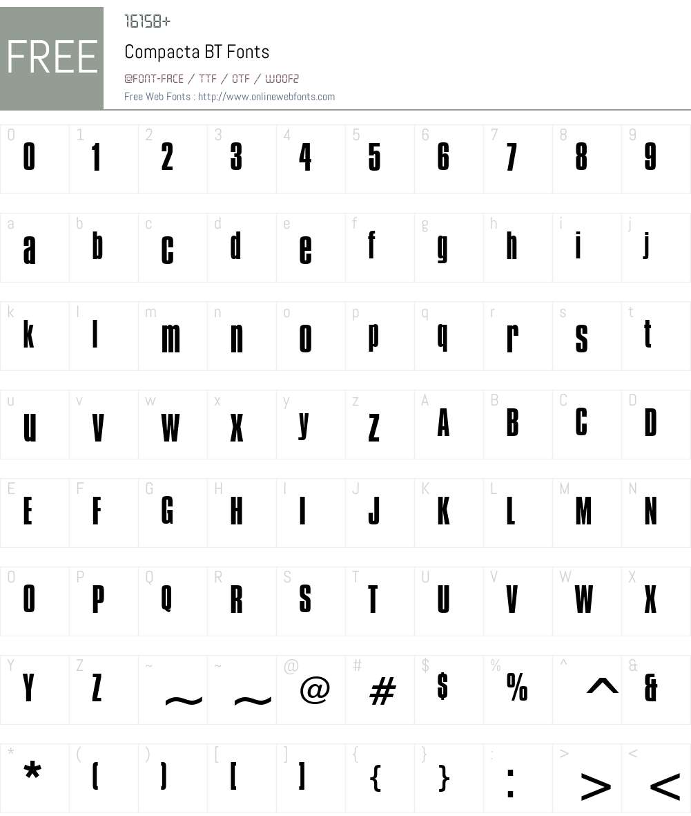 Compacta BT Font Screenshots