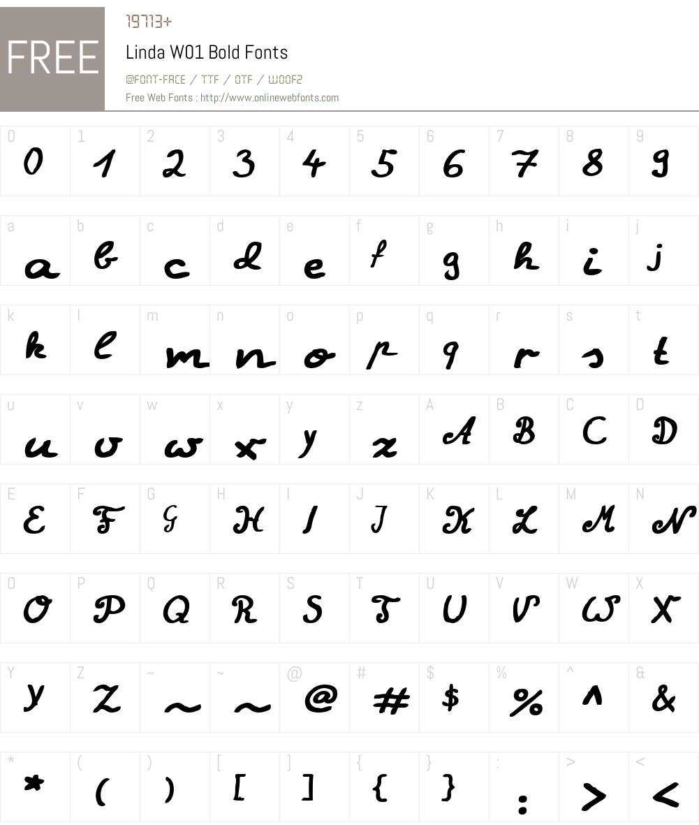 LindaW01-Bold Font Screenshots