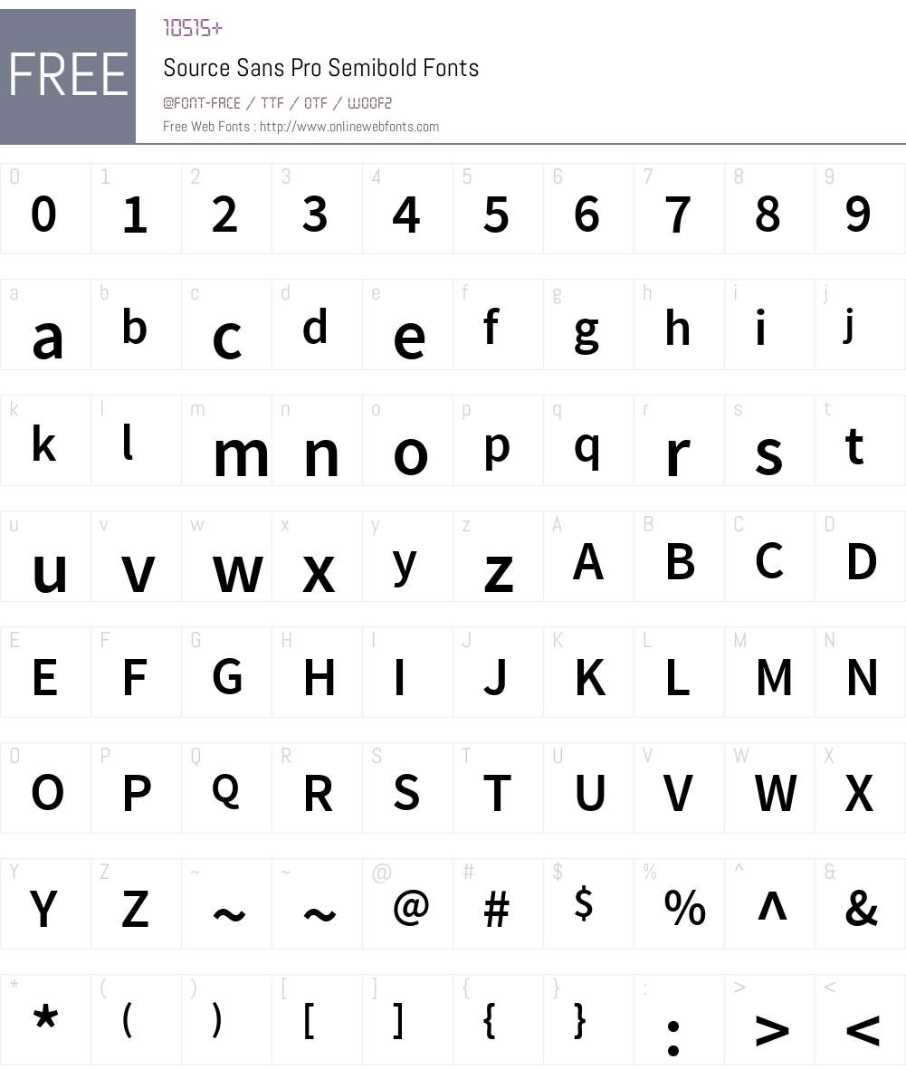 Source Sans Pro Semibold Font Screenshots