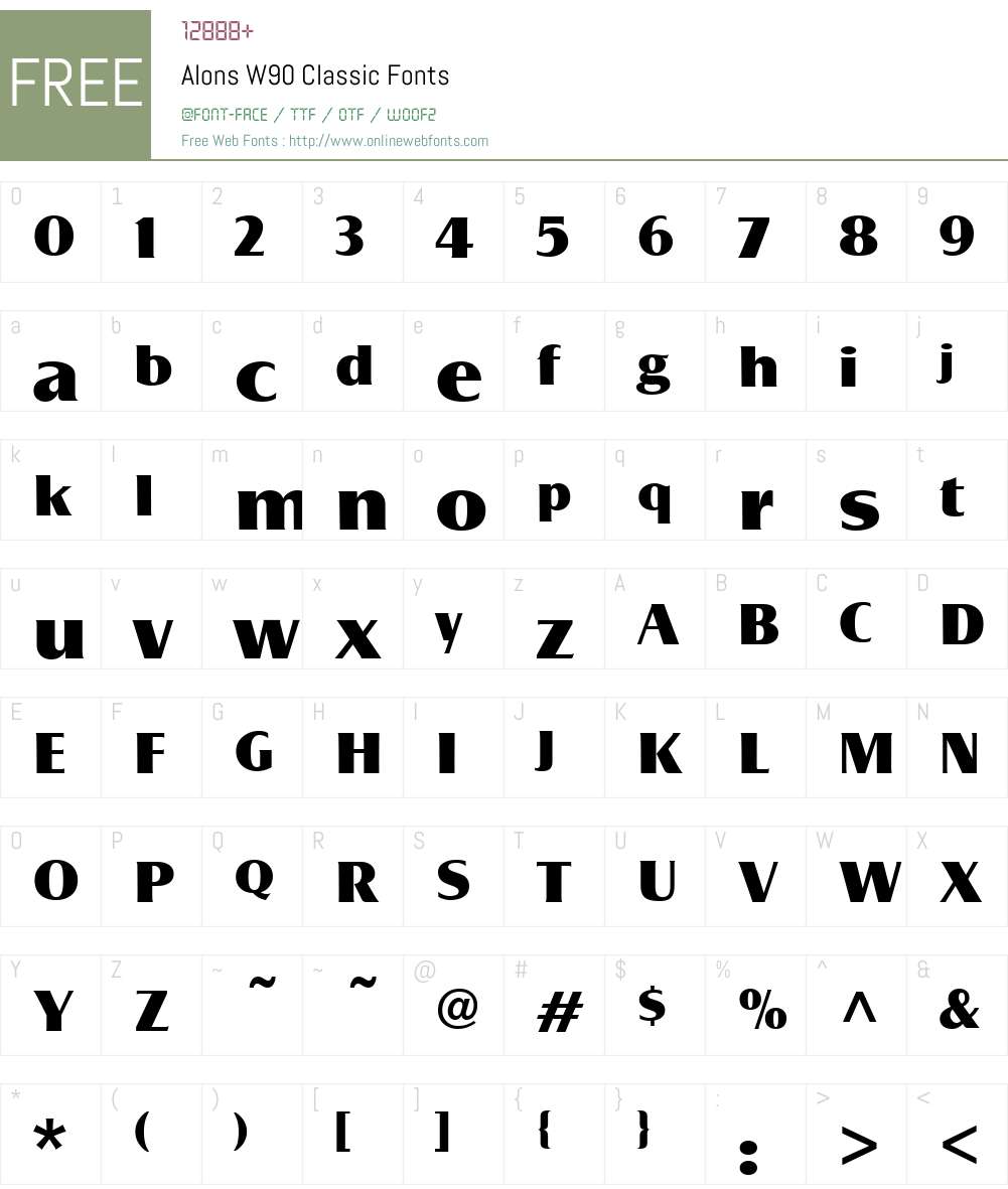 AlonsW90-Classic Font Screenshots