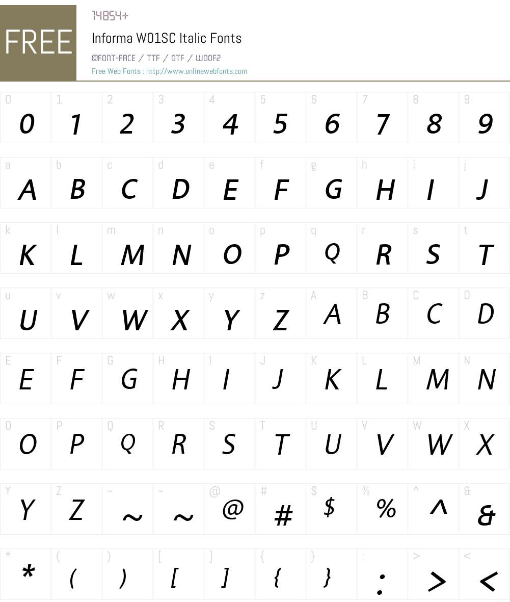 InformaW01SC-Italic Font Screenshots