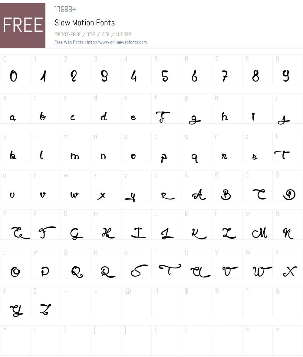 Slow Motion Font Screenshots