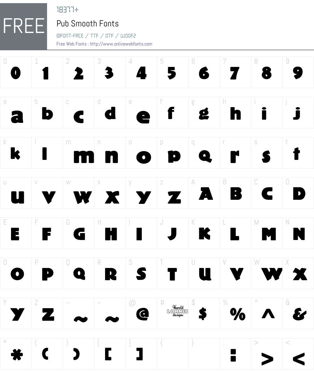 Pub Smooth Font Screenshots