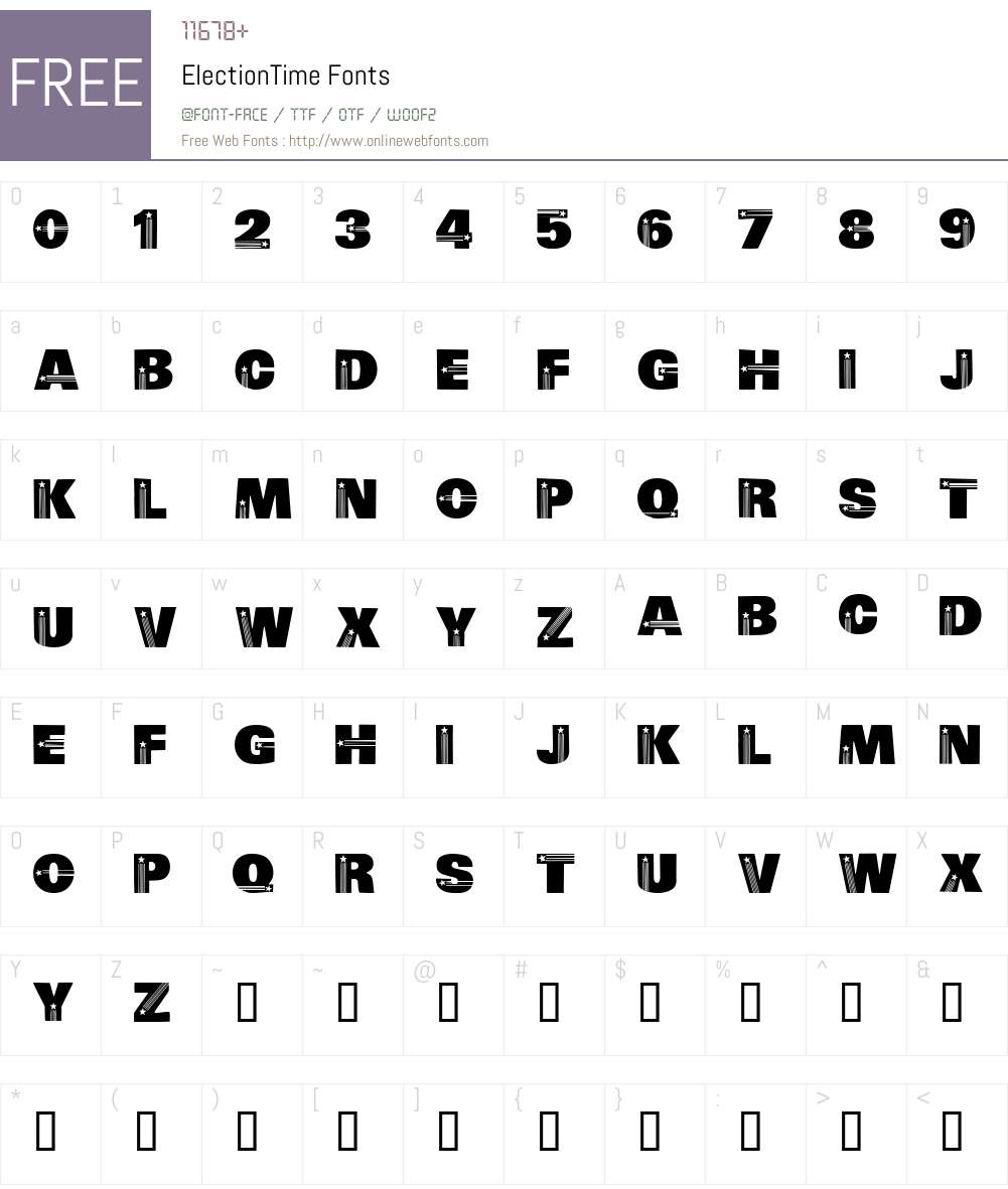 ElectionTime Font Screenshots