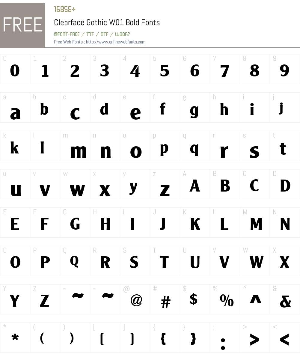 ClearfaceGothicW01-Bold Font Screenshots