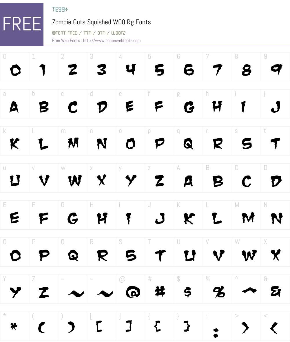 Zombie Guts Squished Font Screenshots