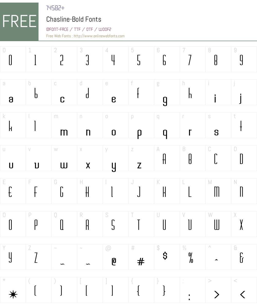 Chasline Font Screenshots