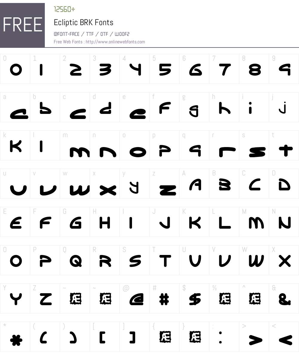 Ecliptic BRK Font Screenshots