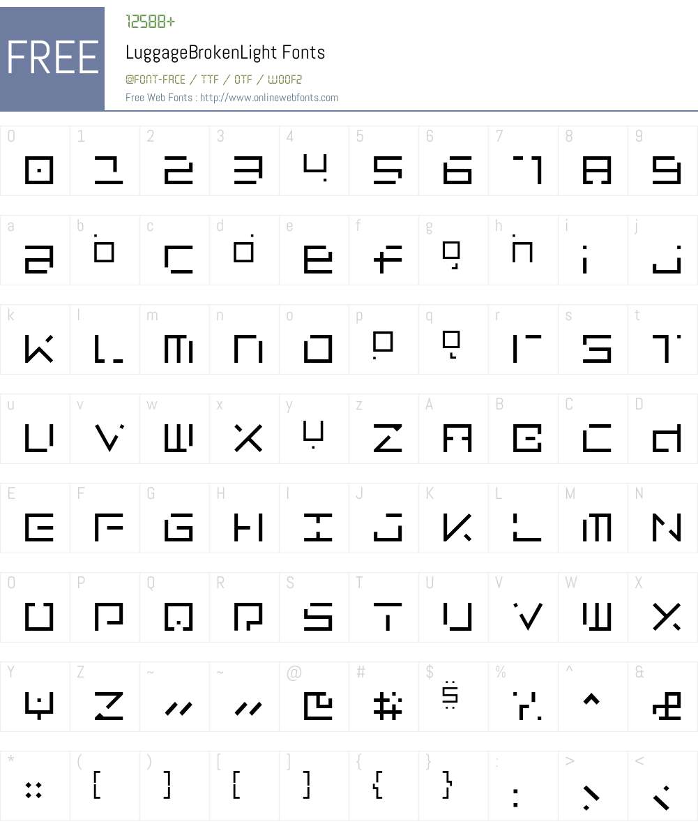 LuggageBroken Font Screenshots