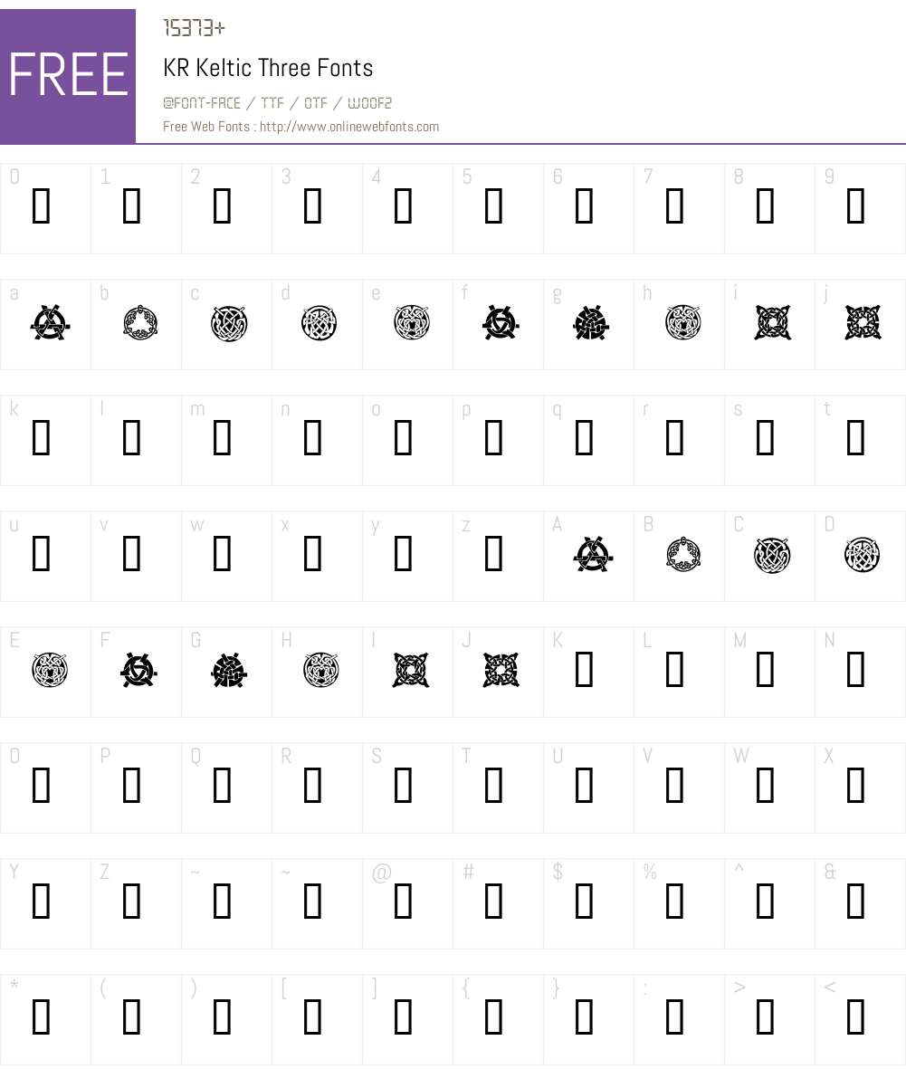 KR Keltic Three Font Screenshots