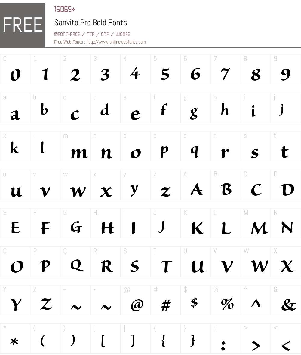 Sanvito Pro Font Screenshots
