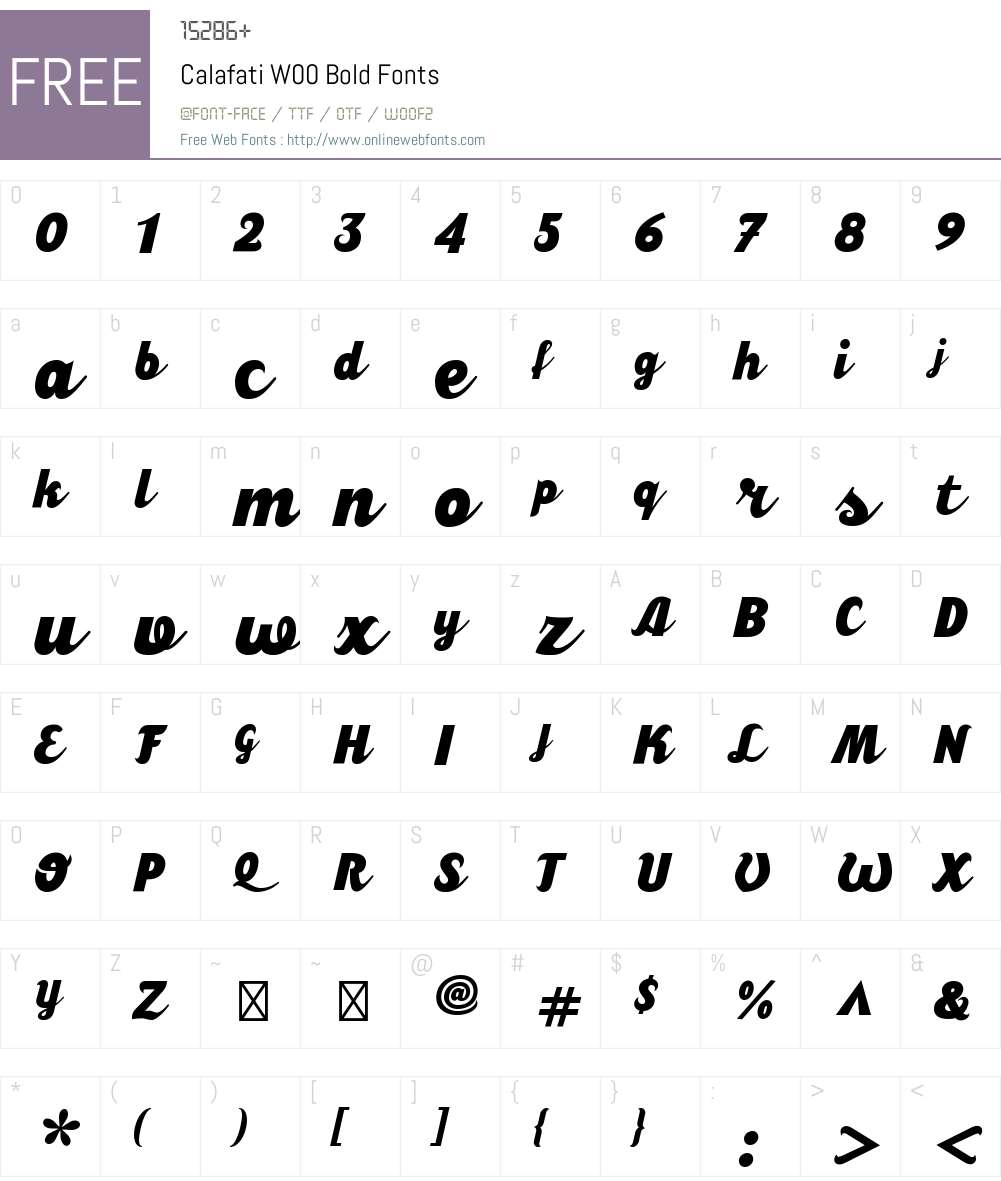 CalafatiW00-Bold Font Screenshots