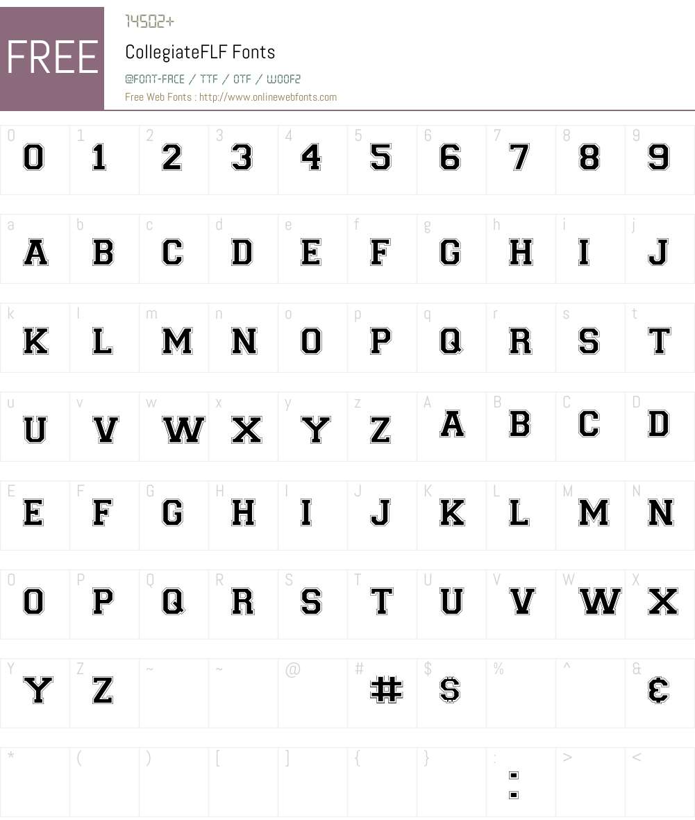 CollegiateFLF Font Screenshots